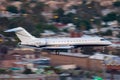 Luxury Bombardier Global Express business jet N418AB landing at McCarran International Airport Las Vegas Royalty Free Stock Photo