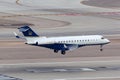 Luxury Bombardier Global Express business jet N702DR landing at McCarran International Airport Las Vegas