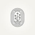 Luxury bonsai minimalist line art icon logo design
