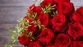 Luxury bouquet made of red roses in flower shop Valentines Bouquet of red roses Royalty Free Stock Photo