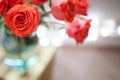 Luxury bouquet made of red roses in flower shop Valentines Bouquet of red roses Royalty Free Stock Photo