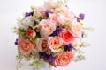 Luxury bouquet made of roses in flower shop Valentines Bouquet of pastell roses