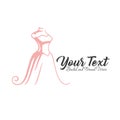 Luxury Boutique, Bridal, Dress, Floral Logo Template Illustration Vector Design Royalty Free Stock Photo