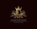 Luxury Boutique L Letter Logo, Circle Gold Crown L Classic Bagde Design