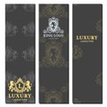 Luxury boutique royal crest high quality vintage product heraldry card design brand identity vector illustration. Royalty Free Stock Photo