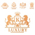 Luxury boutique Royal Crest high quality vintage product heraldry logo Royalty Free Stock Photo