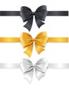 Luxury Bows and Ribbons Set. Vector Royalty Free Stock Photo