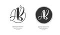 Luxury brand identity. Calligraphy AB letters - sophisticated logo design.