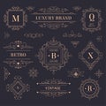 Luxury brand vintage labels and logotypes with ornaments