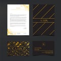 Luxury branding and Corporate Identity Template. Fashion Elegant Black luxury business cards with marble texture and Royalty Free Stock Photo