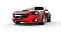 Luxury brandless red sport car at white background Royalty Free Stock Photo