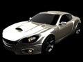 Luxury brandless sport car at black background Royalty Free Stock Photo