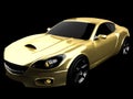 Luxury brandless sport car at black background Royalty Free Stock Photo