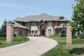 Luxury brick home with pillars Royalty Free Stock Photo