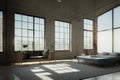 Luxury Bright Industrial Brick White Loft with Minimal Sustainable Living Lifestyle