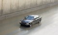 Luxury british car jaguar in high speed motion Royalty Free Stock Photo
