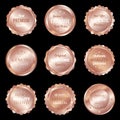 Luxury bronze badges and labels premium quality product Royalty Free Stock Photo