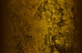 Luxury brown, golden metal gradient background with distressed cracked concrete texture