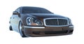 Luxury Brown Sedan Car Isolated. 3D rendering. Royalty Free Stock Photo