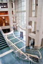 Luxury building entrance, reception and green marble staircase lobby