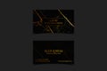 Luxury black business card with marble texture and gold detail vector template, banner or invitation with golden foil on Royalty Free Stock Photo