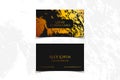 Luxury business card with marble texture and gold detail vector template, banner or invitation with golden foil on white Royalty Free Stock Photo