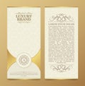 Luxury business card and vintage ornament logo vector template. Retro elegant flourishes ornamental frame design and pattern