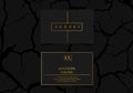 Luxury business cards vector template, banner and cover with marble, lightning or cracked texture and golden foil