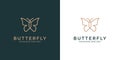 Luxury Butterfly logo design with clean lines