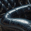 luxury buttoned black leather - generated by ai Royalty Free Stock Photo