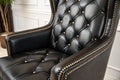 luxury buttoned black leather - generated by ai Royalty Free Stock Photo