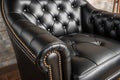 luxury buttoned black leather - generated by ai Royalty Free Stock Photo