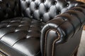 luxury buttoned black leather - generated by ai Royalty Free Stock Photo
