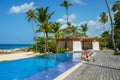 Luxury cabana and swimming pool at the Casa de Campo Resort in Dominican Republic