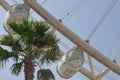 Luxury cabins of the largest Ferris observation wheel - Dubai Eye at Bluewaters island. Eye or Ain Dubai Ferris wheel.