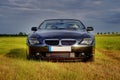 Luxury cabriolet in rural scene Royalty Free Stock Photo