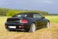 Luxury cabriolet in rural scene, backview Royalty Free Stock Photo