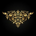 Golden decorative calligraphic ornate element for design in vintage style