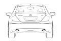 Luxury Car Acura RL Sketch. 3D Illustration.