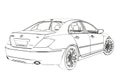 Luxury Car Acura RL Sketch. 3D Illustration.