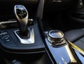 Luxury car automatic transmission handle Royalty Free Stock Photo