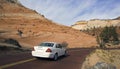 Luxury car driving in Utah.