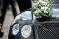 Luxury car with flowers Royalty Free Stock Photo