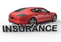 Luxury car insurance concept