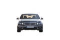 Luxury car isolated over white frontal view Royalty Free Stock Photo