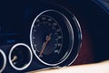Luxury car speedometer and dashboard
