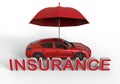 Luxury car umbrella insurance concept