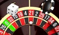 Luxury Casino roulette wheel. Casino poker theme. 3d rendering illustration.