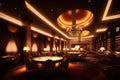 luxury casino with warm lighting and fine decor, for an exotic and luxurious atmosphere