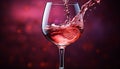 Luxury celebration pouring wine, glass splashing, elegant liquid motion generated by AI Royalty Free Stock Photo